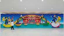 Japan's airports have become art galleries for CULTURE GATE to JAPAN. Explore the exhibition online. Pictured: Past and Present Chanpuru Hospitality by nuQ.