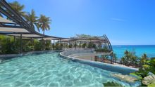 Adult-only rooftop bar, Bisou, overlooking the famed Grand Baie lagoon
