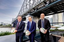 Pictured L-R: Accor Pacific CEO Simon McGrath, Australian Rugby League Commission Chairman Peter V’landys, and NRL CEO Andrew Abdo