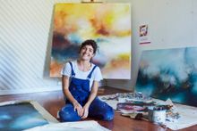 Painter Alice Linford-Forte in her Forest Grove studio