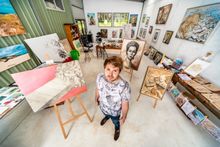 Painter Angus Watkins in his Wilyabrup studio