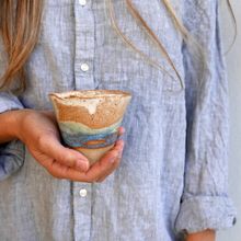 Witchcliffe potter Mieke Boerema with a handbuilt tapered mug