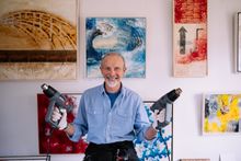 Encaustic artist Colin Pratt in his Dunsborough Studio