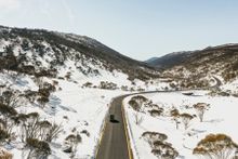 Scenic road trip along Alpine Way, Thredbo in the Snowy Mountains.