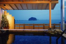 View of Takeshima Island from one of Gamagori's hot springs