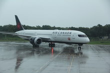  Air Canada’s signature Boeing 787 Dreamliner aircraft was greeted with a water welcome at Sangster International Airport in Montego Bay on Sunday, July 4