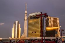 Skytree and Asahi building Asakusa