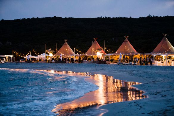 Gourmet Beach BBQ at night