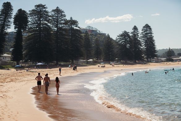 Visitors enjoying a day at Avoca Beach on the Central Coast. Visitors enjoying a day at Avoca Beach on the Central Coast.