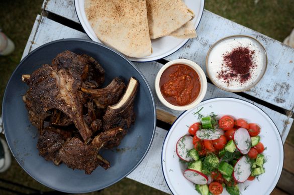 Sumac lamb chops with a radish and tomato salad Sumac lamb chops with a radish and tomato salad