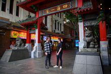 Reynold Poernomo and Hayden Quinn exploring Chinatown