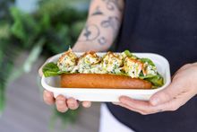 Lobster roll and Bart Jr. 