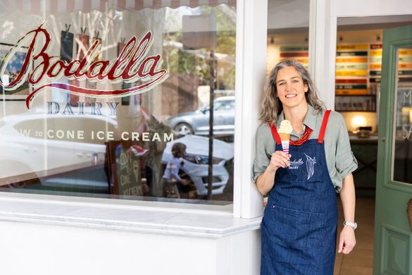 Bodalla Dairy owner Jane Stuart outside the Woollahra ice creamery. Bodalla Dairy owner Jane Stuart outside the Woollahra ice creamery.