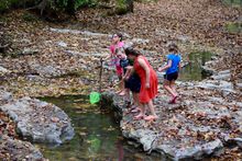 Rotary Park's creeks, trails, playgrounds, and nature center give families plenty to explore.