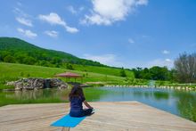 Yoga at Pond, Eupepsia Wellness Resort, Virginia