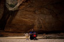 The Toyota AFL Premiership Cup in Cathedral Gorge at Bungle Bungle Range. Image credit: Tamati Smith, Yama(t)ji/AFL Photos 