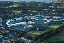 Aerial of Sydney Cricket Ground at dawn