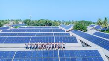Solar panels at Four Seasons Resort Maldives Landaa Giraavaru