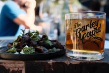 Prescott - Barley Hound - Roasted Wild Mushroom and Drink