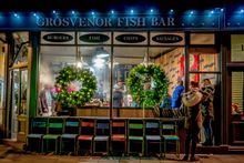 Grosvenor Fish Bar at Christmas, Norwich