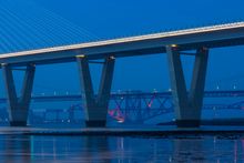 The Forth Bridges seen from Society Point in South Queensferry