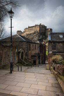 Edinburgh Castle seen from The Vennel