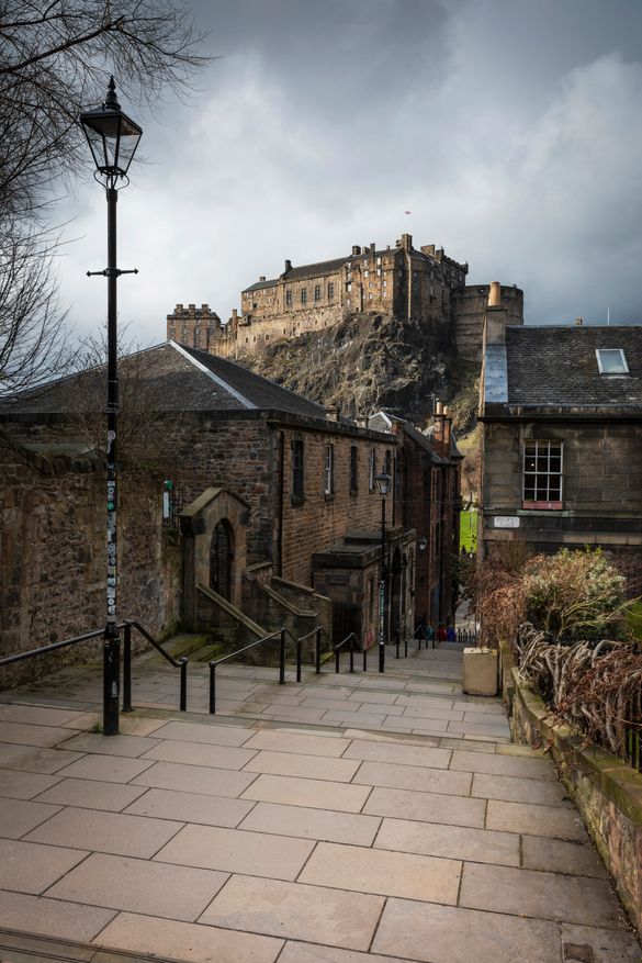 Edinburgh Castle seen from The Vennel