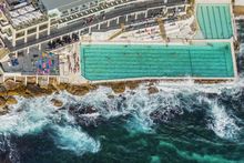 Aerial of Bondi Icebergs, Sydney