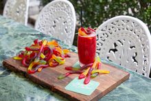 Cocktails and jelly snakes at the Shady Palms.