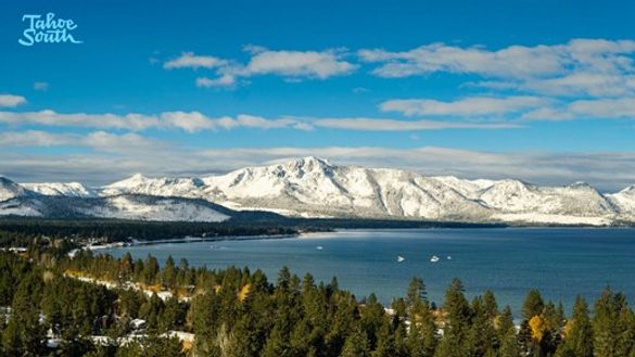 Tahoe South received 2-feet of fresh snow at upper elevations; taken from webcam at the top of Harveys Lake Tahoe Casino looking west on Oct. 26 at 9 a.m.