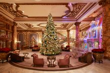 The Fairmont San Francisco’s hotel lobby transforms into a holiday destination. The highlight of this year’s exhibit is a two-story giant Gingerbread House adorned in hundreds of pounds of See’s Candies.