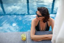While away the day in a rooftop pool 