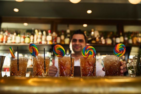 Bartender serving cocktails at the Hyde Hacienda Sydney Bar and Lounge, Sydney.