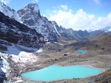 View from Karchung La on Lunana Snowman trek in Bhutan 
