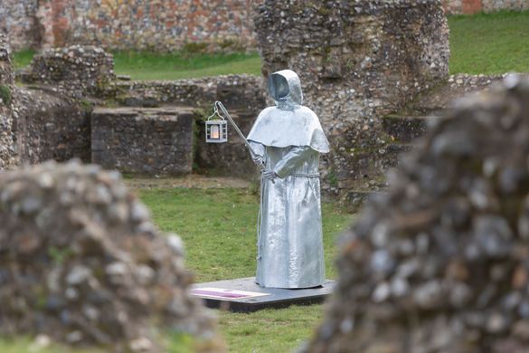 Giant monk in the crypt of the Abbey of St Edmund helped launch a year of events to mark Abbey 1000 celebrations 