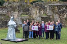 Giant monk in the crypt of the Abbey of St Edmund helped launch a year of events to mark Abbey 1000 celebrations 