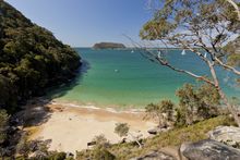 Resolute Beach at Ku-Ring-Gai Chase National Park. Views towards Barrenjoey Headland.
