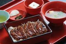 Shojin ryori with eel dish