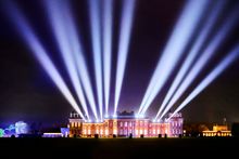 The magnificent palace lit up