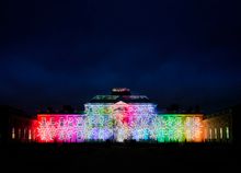 An illuminated Wimpole House