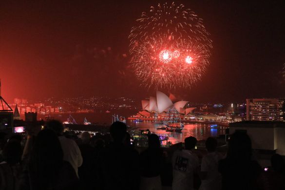 View from Sydney Harbour YHA NYE 2019