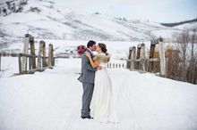 C Lazy U Ranch winter wedding couple