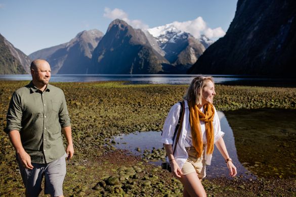 Arriving at Milford Sound for Milford Track walk