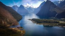 Helicopter views of Milford Sound on the Blanket Bay Walk