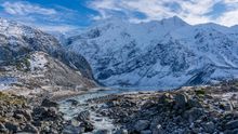 Hooker Valley Track at Aoraki-Mt Cook, part of Walk into Luxury's Mt Aspiring, Mt Cook and Ahuriri Valley private journey
