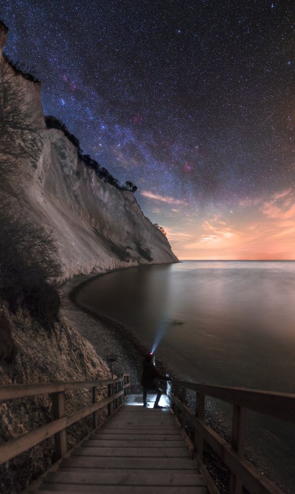 Star gazing at Møns Klint