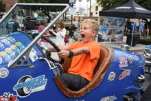 This is what the Great Race is all about; kids can climb in the cars and enjoy themselves