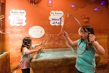 The bubble cave display in the Explorers Landing exhibit at the Customs House Museum in Clarksville, TN. 