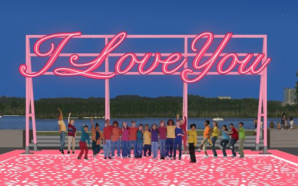 I LOVE YOU Waterfront Art Installation rendering, Alexandria Virginia