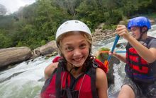Kids as young as six can go rafting on the New River. 
